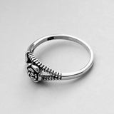 Sterling Silver Single Rose Ring, Silver Ring, Boho Ring, Flower Ring