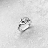 Sterling Silver Face Moon and Sun Ring, Silver Ring, Moon Ring, Sunshine Ring, Boho Ring