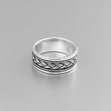 Sterling Silver Unisex Braided Band, Silver Ring, Wedding Ring, Silver Band