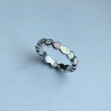 Sterling Silver White Lab Opal Band, Silver Ring, Opal Ring, Boho Ring, Wedding Band