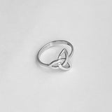 Sterling Silver Trinity Knot Ring, Triquetra Ring, Silver Ring, Boho Ring