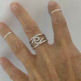 Sterling Silver Wave Ring, Silver Ring, Boho Ring, Statement Ring