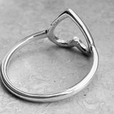 Sterling Silver Open Heart Ring, Boho Ring, Silver Ring, Love Ring