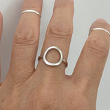Sterling Silver Open Circle Ring, Boho Ring, Silver Ring, Halo Ring