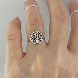 Sterling Silver Small Tree of Life Ring, Silver Ring, Tree Ring, Dainty Ring, Leaf Ring