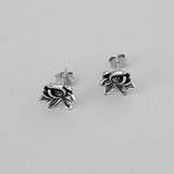 Sterling Silver Boho Blooming Lotus Flower Earrings, Silver Earrings, Stud Earrings