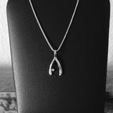 Sterling Silver Wishbone Necklace, Silver Necklace, Good Luck Necklace