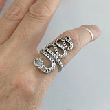 Sterling Sterling Large Heavy Snake Ring, Silver Ring, Reptile Ring, Animal Ring