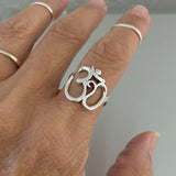Sterling Silver OM Sign Ring, Silver Rings, Yoga Ring, OM Ring, Boho Ring