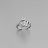 Sterling Silver CZ Crown Toe Ring, CZ Ring, Silver Ring, Boho Ring