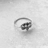 “NEW” Sterling Silver Small Blooming Lotus Ring, Silver Rings, Flower Ring, Spirit Ring