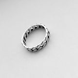 Sterling Silver Unisex Intricate Link Chain Ring, Silver Ring, Silver Band, Stackable Ring