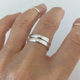 Sterling Silver Curve Thumb Ring, Silver Ring, Boho Ring, Stackable Ring