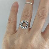 Sterling Silver Open Circle Moon Phases Ring. Silver Ring, Crescent Moon Ring, Celestial Ring