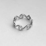 Sterling Silver Eternity Waves Ring, Silver Ring, Wave Ring, Surf Ring