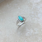 Sterling Silver Oval Turquoise Ring, Stone Ring, Silver Ring, Boho Ring