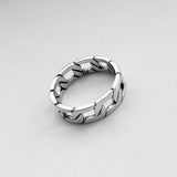 Sterling Silver Unisex Chain Link Ring, Silver Ring, Silver Band, Stackable Ring