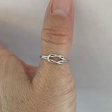 Sterling Silver Dainty Knot Ring, Love Knot Ring, Silver Ring, Boho Ring