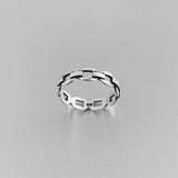 Sterling Silver Chain Link Ring, Unisex Ring, Silver Ring, Wedding Band, Stackable Ring