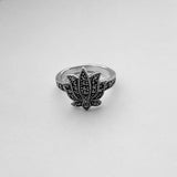 Sterling Silver Marcasite Lotus Ring, Flower Ring, Spirit Ring, Boho Ring