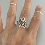 Sterling Sterling Three Butterfly Ring, Silver Ring, Boho Ring, Spirit Ring