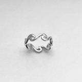 Sterling Silver Eternity Waves Ring, Silver Ring, Wave Ring, Surf Ring