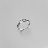 Sterling Silver Chevron Filigree Ring, Silver Ring, V Shape Ring