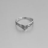 Sterling Silver Chevron Filigree Ring, Silver Ring, V Shape Ring