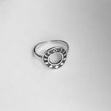 Sterling Silver Open Circle Moon Phases Ring. Silver Ring, Crescent Moon Ring, Celestial Ring