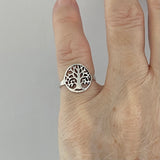 Sterling Silver Small Tree of Life Ring, Silver Ring, Tree Ring, Dainty Ring, Leaf Ring