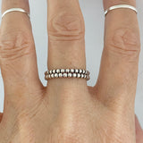 Sterling Silver Eternity Beads Ring, Stackable Ring, Silver Ring, Boho Ring