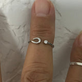 Sterling Silver Question Mark Toe Ring With One CZ