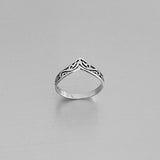 Sterling Silver Chevron Filigree Ring, Silver Ring, V Shape Ring