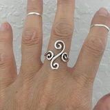 Sterling Silver Multiple Swirl Ring, Silver Ring, Swirly Ring, Boho Ring