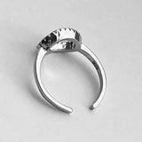 Sterling Silver Circle CZ Toe Ring, Silver Ring, CZ Ring, Open Circle Ring