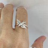 Sterling Silver Sparrow Ring, Bird Ring, Spirit Bird Ring, Silver Ring, Religious Ring