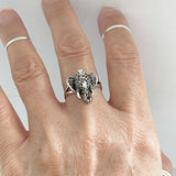 Sterling Silver Filigree Ganesha Elephant Ring, Silver Ring, Good Luck Ring, Boho Ring