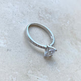 Sterling Silver CZ Wedding Ring, Engagement Ring, Silver Ring, CZ Ring