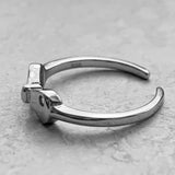 Sterling Silver Bow Toe Ring, Silver Rings, CZ Ring