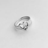 Sterling Silver Heart Peace Sign Ring, Silver Ring, Boho Ring, Peace Ring