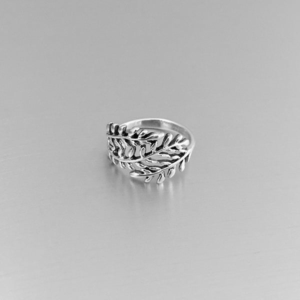 Sterling Silver Wraparound Leaf Ring, Silver Rings, Tree Ring, Leaves ...