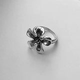 Sterling Silver Giant Lily Ring, Flower Ring, Silver Ring, Boho Ring