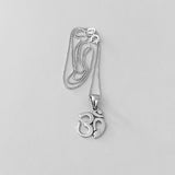 Sterling Silver Small OM Necklace, Silver Necklace, Boho Necklace, Yoga Necklace