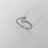 Sterling Silver Wraparound CZ Ring, Boho Ring, Silver Ring, Simple Ring