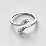 Sterling Silver Teardrop Wraparound Ring, Silver Rings, Teardrop Ring, Modern Ring