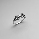 Sterling Silver Lizard Ring, Silver Ring, Reptile Ring, Animal Ring