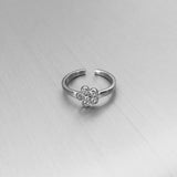 Sterling Silver CZ Plumeria Toe Ring, Flower Ring, Hawaii Ring, Silver Ring, Boho Ring