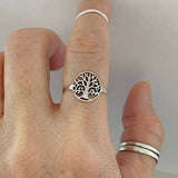 Sterling Silver Small Tree of Life Ring, Silver Ring, Tree Ring, Dainty Ring, Leaf Ring