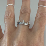 Sterling Silver Simple Crown Ring, Silver Crown, Silver Ring, Boho Ring, Princess Ring