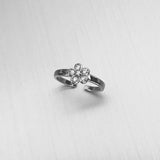 Sterling Silver CZ Plumeria Toe Ring, Flower Ring, Hawaii Ring, Silver Ring, Boho Ring